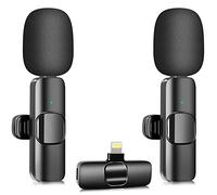 Hanmer Microphone Cravate sans Fil pour iPhone iPad, 2 Mini microphones et récepteur, Microphone à Revers sans Fil pour Enregistrement vidéo/LiveStream/Youtube/Facebook/TikTok