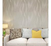 HANMERO Papier Peint Moderne Intissé Motif avec Rayures 3D Flocage pour Chambre Salon Bureau-0.53m*10m-7Couleurs au Choix