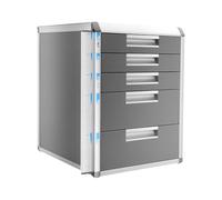 Hanmorfarbi Armoire de bureau, à 5 étages, 31,5 x 35 x 29,8 cm, avec tiroirs verrouillables, classeur A4 en alliage d'aluminium, armoire de classement de table (5 niveaux)