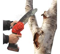 Hanmorfarbi Mini tronçonneuse sans fil 800 W, 20 cm, 2 x 21 V, moteur sans balais avec autonomie de 25 min, longueur de coupe de 20 cm, silencieuse, pour bois et branches