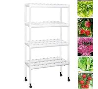 Hanmorfarbi Système de culture hydroponique avec 108 sites de plantation, 4 niveaux, kit de culture hydroponique mobile, sans terre, tubes de culture avec pompe à eau pour laitue, fraise, tomate