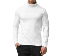 Hann Brooks Polo en coton épais côtelé pour homme Col cheminée Uni, blanc, 3XL