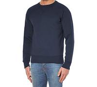 Hann Brooks Pull à col rond et manches longues en coton pour homme - Bleu - Large
