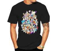 Hanna Barbera Group Shot T-Shirt Charcoal Retro Cartoon Tshirt Men Hip Hop Tees Tops Anime Harajuku Black 3XL