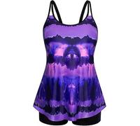 Hanna Nikole Mailot de Bain 1 pièces Femme Robe de Bain Grande Taille Bretelles Spaghetti Trou de Serrure Sexy Col en V
