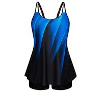 Hanna Nikole Mailot de Bain 1 pièces Femme Robe de Bain Grande Taille Bretelles Spaghetti Trou de Serrure Sexy Col en V