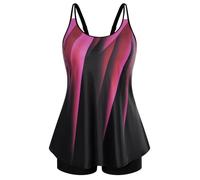 Hanna Nikole Mailot de Bain 1 pièces Femme Robe de Bain Grande Taille Bretelles Spaghetti Trou de Serrure Sexy Col en V