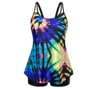 Hanna Nikole Tankini Ensemble Femme Grande Taille Ventre Contrôle Maillots De Bain Élastique Deux Pièces Maillots De Bain Coloré 52