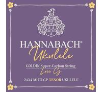 Hannabach Cordes ukulélé - Ukulélé ténor Super-Carbon Goldin - Corde simple basse G - Tension moyenne - Échelle 43" - .041-2434MHTLGP