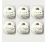 Hannah by Permin Lot de 6 fils de luxe en laine mérinos, soie et cachemire (01 blanc)