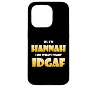 Hannah Joke IDGAF Meme Funny Halloween Costume for Hannahs Coque pour iPhone 15 Pro