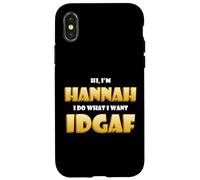 Hannah Joke IDGAF Meme Funny Halloween Costume for Hannahs Coque pour iPhone X/XS