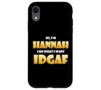 Hannah Joke IDGAF Meme Funny Halloween Costume for Hannahs Coque pour iPhone XR
