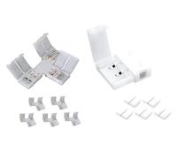 HANNAHONG Lot de 10 connecteurs de bande LED à 2 broches sans soudure avec fil à extrémité unique pour bande lumineuse LED flexible de 8 mm de largeur 2835 3528 de couleur unique, sans soudure (8 mm 2