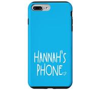 Hannah's Phone Hannah Nom personnalisé Blanc Aqua Bleu Coque pour iPhone 7 Plus/8 Plus