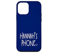 Hannah's Phone Hannah Nom personnalisé Blanc Bleu Coque pour iPhone 12 mini