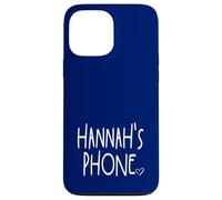 Hannah's Phone Hannah Nom personnalisé Blanc Bleu Coque pour iPhone 13 Pro Max
