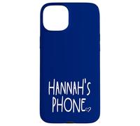 Hannah's Phone Hannah Nom personnalisé Blanc Bleu Coque pour iPhone 15 Plus