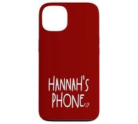Hannah's Phone Hannah Nom personnalisé Blanc Bordeaux Rouge Coque pour iPhone 13
