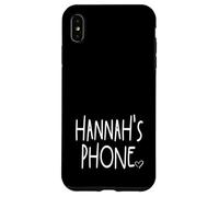 Hannah's Phone Hannah Nom personnalisé Blanc Noir Coque pour iPhone XS Max
