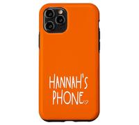 Hannah's Phone Hannah Nom personnalisé Blanc Orange Coque pour iPhone 11 Pro