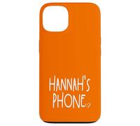Hannah's Phone Hannah Nom personnalisé Blanc Orange Coque pour iPhone 13