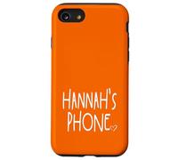 Hannah's Phone Hannah Nom personnalisé Blanc Orange Coque pour iPhone SE (2020) / 7 / 8