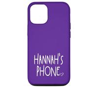 Hannah's Phone Hannah Nom personnalisé Blanc Violet Coque pour iPhone 12/12 Pro