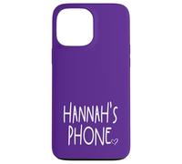 Hannah's Phone Hannah Nom personnalisé Blanc Violet Coque pour iPhone 13 Pro Max