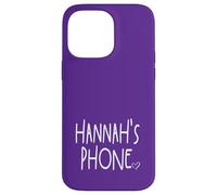 Hannah's Phone Hannah Nom personnalisé Blanc Violet Coque pour iPhone 14 Pro Max