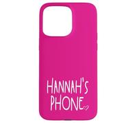 Hannah's Phone Nom personnalisé Hannah Blanc Rose Coque pour iPhone 15 Pro Max