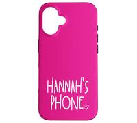 Hannah's Phone Nom personnalisé Hannah Blanc Rose Coque pour iPhone 16