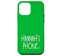 Hannah's Phone Nom personnalisé Hannah Blanc Vert Coque pour iPhone 12 mini