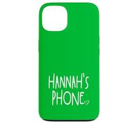 Hannah's Phone Nom personnalisé Hannah Blanc Vert Coque pour iPhone 13