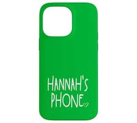 Hannah's Phone Nom personnalisé Hannah Blanc Vert Coque pour iPhone 14 Pro Max