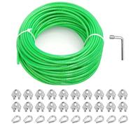 hannger 5MM d'acier Câble d'acier enduit de PVC de 30M, Câble métallique idéal pour soutenir les plantes grimpantes, Décoration d'extérieur de la cour, du patio et du jardin pour la corde à linge
