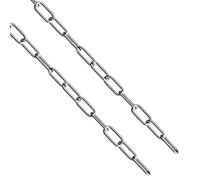 hannger Chaîne en acier inoxydable, 2Pcs Φ4mm 0.6M Chaîne métallique à maillons suspendue de sécurité - Chaîne résistante à la corrosion et à la rouille pour chaînes antivol/chaînes d'ascenseur