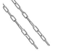 hannger Chaîne en acier inoxydable, 2Pcs Φ5mm 0,6M Chaîne métallique à maillons suspendue de sécurité, Chaîne résistante à la corrosion et à la rouille pour antivol/chaînes d'ascenseur/garde-corps