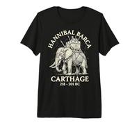 Hannibal Barca Elephant Carthaginois Histoire T-Shirt Haut de Gamme