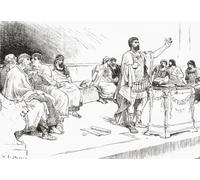 Hannibal dans l'assemblée à Carthage. Hannibal 247 c. 183/181 avant JC. Général et homme d'État carthaginois. À la fin de la deuxième guerre punique en 201 avant JC, il a été élu suffete (magistrat en