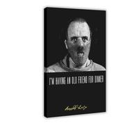 Hannibal Lecter Poster sur toile avec citation du film The Silence of The Lambs - Décoration de chambre à coucher, bureau, chambre - Cadeau - 60 x 90 cm