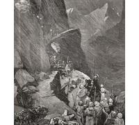 Hannibal menant son armée carthaginoise sur les Alpes et en Italie 218 avant JC pendant la seconde guerre punique. De Cassell's Illustrated Universal History publié 1883. Poster imprimé par Ken Welsh