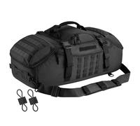 Hannibal Tactical Grand sac de sport, sac à dos tactique 3 en 1, sac à dos MOLLE pour sport, gym, extérieur, noir, noir, 55L, Activité de plein