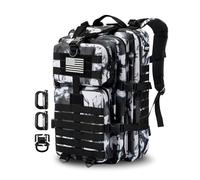 Hannibal Tactical Sac à dos 3 jours tactique militaire à système MOLLE - Pour le camping, Noir/blanc/camouflage, 40L