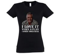 Hannibal Women Girlie Femme T-Shirt - L'Agence A Bus Van Car Tous Risques Cigar Team B.A. Tempelton Mad John Smith Faceman Baracus Amy Triple A Howling Murdock Peck Gößen XS - 2XL