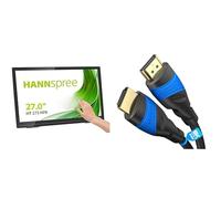 Hanns.G - HT273 - Moniteur tactile - 68,6 cm /27" - Noir & KabelDirekt - Câble HDMI 8K / 4K avec blindage A.I.S. - 3m