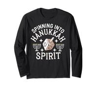 Hannukah Juif Holiday Chanukah Dreidel Champion Manche Longue