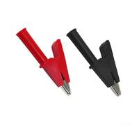 HanOaki 1 paire de pinces crocodile en cuivre 1000 V/20 A avec prise banane de 4 mm pour instrument de test multimètre, rouge + noir test de courant élevé