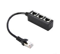 HanOaki Adaptateur de câble réseau Ethernet Splitter 1 vers 3 RJ45 avec connecteurs plaqués or et conception PCB, compatible avec extension LAN et utilisation multi-appareils