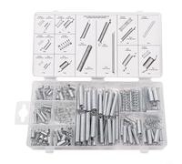 HanOaki Assortiment de 200 ressorts avec 20 tailles de ressorts en acier au carbone zingué pour projets de réparation, boîte de rangement transparente incluse